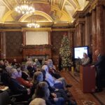 Guðni Th. Jóhannesson heldur fyrirlestur í höfuðstöðvum Lloyd’s Register í Lundúnum, 11. desember 2025.